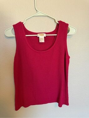 Talbots Sleeveless Knit Tank Top in Fuchsia Pink